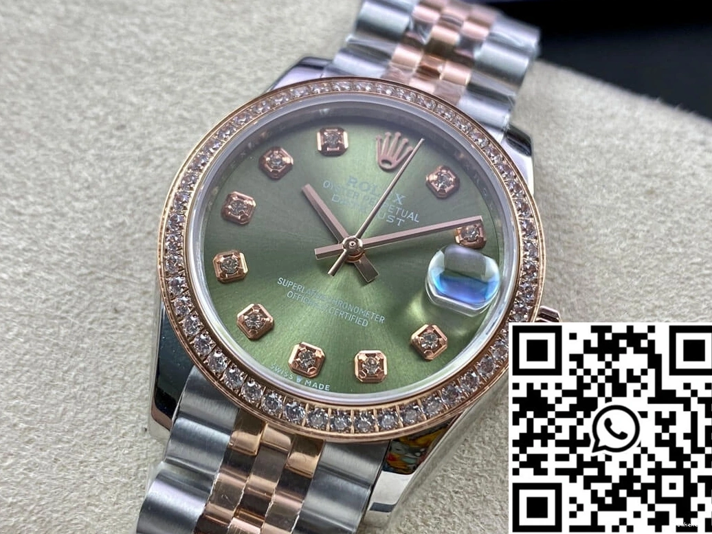 EW 31MM Datejust Diamond-set Rolex Dial Green Factory 1123